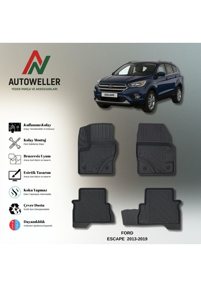 Ford Escape 2013-2019 Uyumlu Havuzlu Oto Paspas