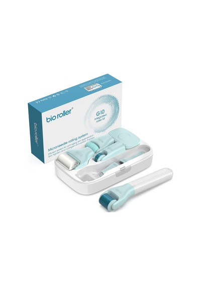 10 In 1 Dermaroller Kiti Yüz Masajı Yeşim Buz Rulo Microneedling Derma Haddeleme Sistemi Yüz Temizleme Fırçası Seyahat Çantası Ile