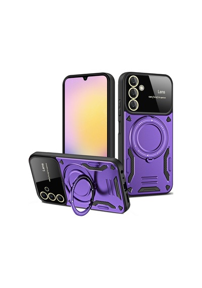Samsung Galaxy A05s Uyumlu Kılıf Joy Lens Standlı Kapak - Mor