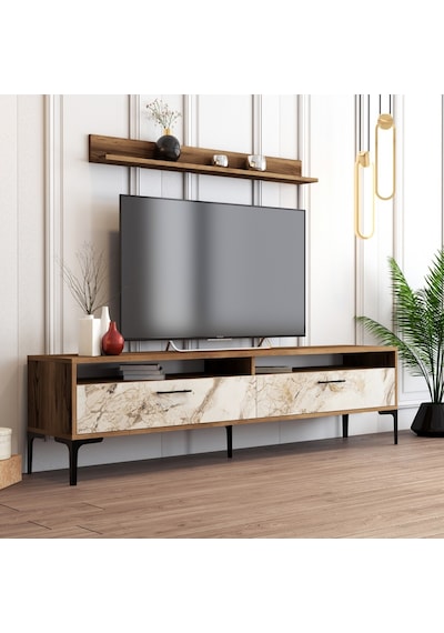 Variant Istanbul Tv Ünitesi - Ceviz / Beyaz Mermer