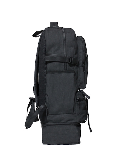 Unisex Körüklü Kanvas Kumaş Laptop Bölmeli Outdoor Sırt Çantası Dağcı Sırt Çantası Escp02 Siyah Siyah