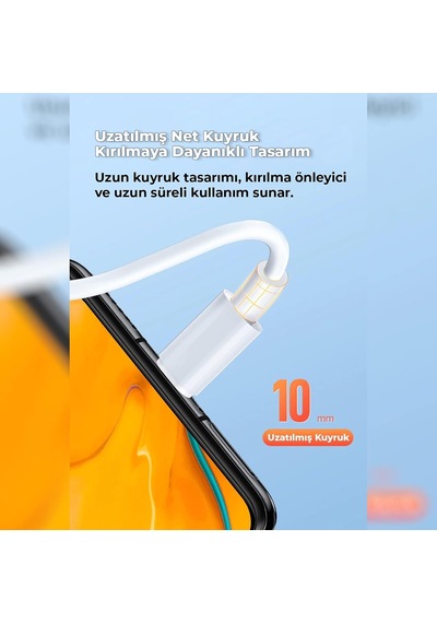 6a 100w Type-c To Lightning 2metre Süper Hızlı Data Ve Şarj Kablosu Standart