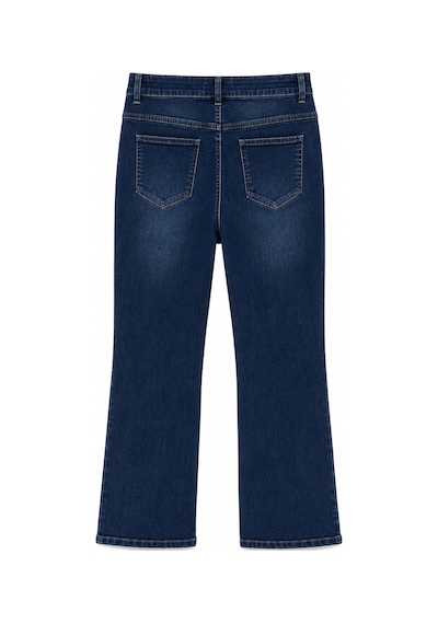 Büyük Beden Taşlı Denim Kadın Pantolon Lacivert