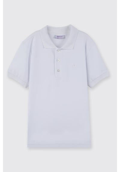 Panço Erkek Çocuk Beyaz Polo Yaka Tişört 2501bk05002