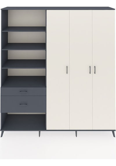 Hyperion Dolap 16 Raflı 2 Çekmeceli 3 Kapaklı 220x44x243 Antrasit-aytaşı/antrasit Aytası/antrasıt Hyperion Dolap 16 Raflı 2 Çekmeceli 3 Kapaklı 220x44x243 Antrasit-aytaşı/antrasit Aytası/antrasıt