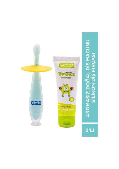Doğal Aromasız Florürsüz Diş Macunu - Silikon Diş Fırçası