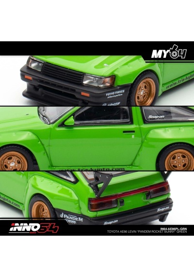 Inno 1/64 Toyota Ae86 Levin " Pandem Rocket Bunny" Green Çok Renkli