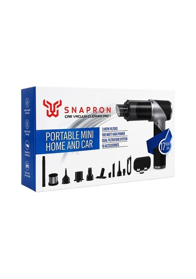 Snapron Snv-3000 Car Vacuum Cleaner Pro 1 Katlanabilir 17.000pa 100w Şarjlı Araç Ev Süpürgesi Renkli