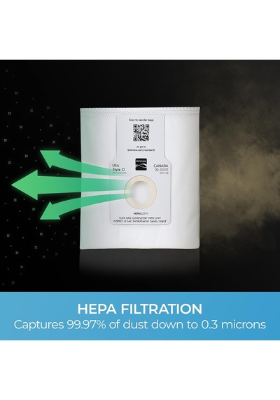53294 Style O Hepa Cloth Vacuum Bags For Upright Vacuum Cleaners 6 Pack