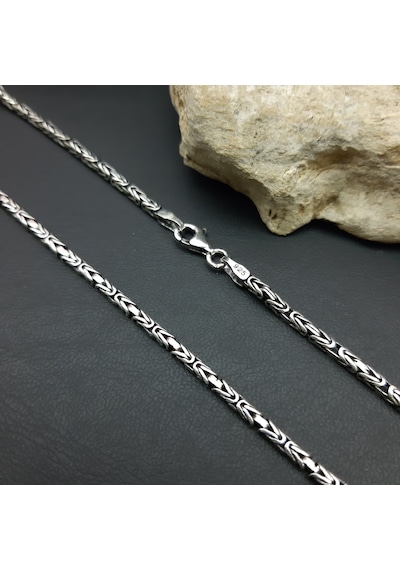 925 Ayar Gümüş Yuvarlak Kral Kolye 2.8 Mm Gümüş