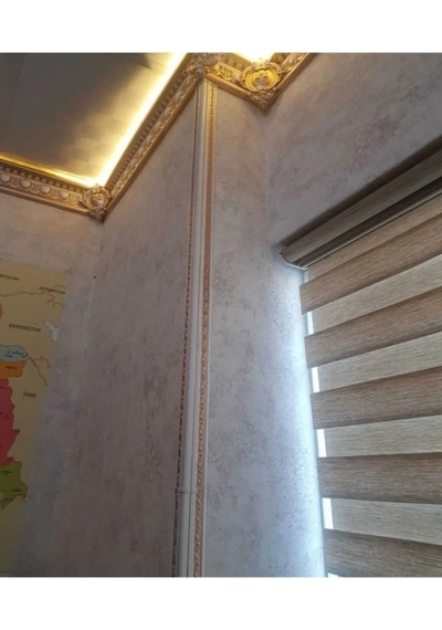 Dekoratif Poliüretan Duvar- Tavan Köşe Profili Çıtası Altın Renk En:4x4 Cm-boy:100 Cm - Duvar Süsü