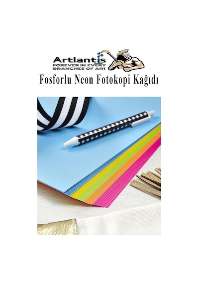 Fosforlu Neon Renkli A5 Fotokopi Kağıdı 100 Adet 1 Paket 14.8x21 Cm Fosforlu 5 Renk Parlak Canlı Renkler Neon Fotokopi
