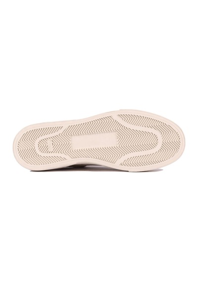Shoetyle - Bej Süet, Beyaz Deri Bağcıklı Erkek Sneaker 666-23-1252 Deri Beyaz