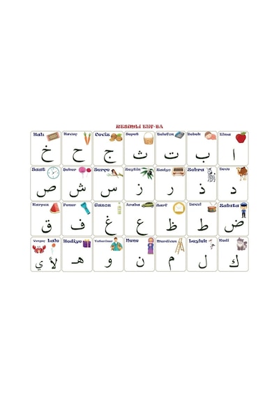 70x100 Cm Statik Kağıt Elif-ba Öğrenme Tahtası 4741 Diğer