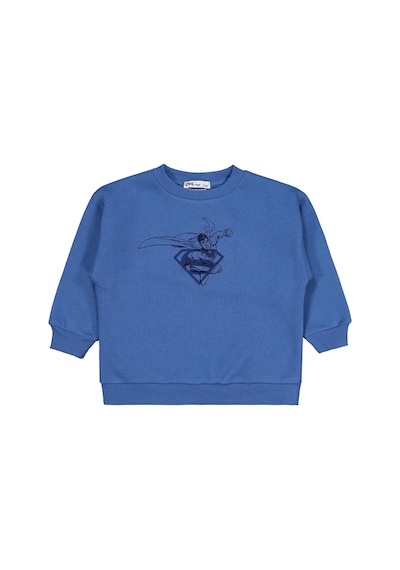 Superman Logo Baskılı 2-5 Yaş Sweatshirt - Mavi İndigo