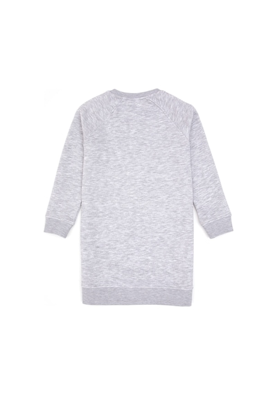 U.S. Polo Assn. Kız Çocuk Açık Gri Melanj Payet Detaylı Bisiklet Yaka Sweat Örme Elbise 50314313-VR091