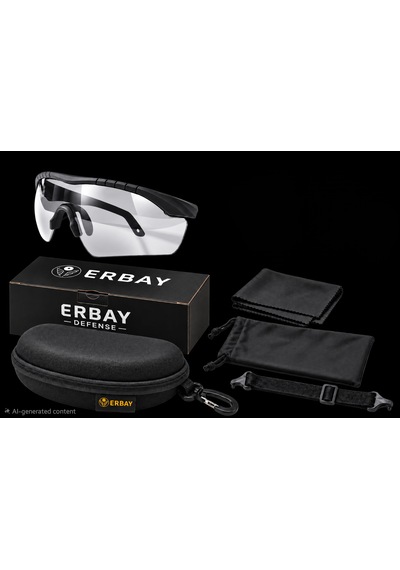 Erbay Raven V1 Tek Lensli Şeffaf Taktik Koruyucu Gözlük Askeri Atış Airsoft Outdoor Polikarbon Uv400 Anti Fog Anti Scratch Ansı Z87.1 En 16321:2022