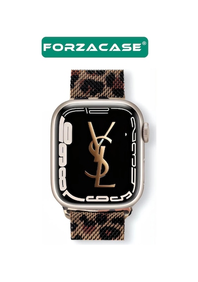 Forzacase Apple Uyumlu Watch  Se/se 2 40mm İle   Leopar Desen Metal Mıknatıslı Kordon Kayış -fc1136