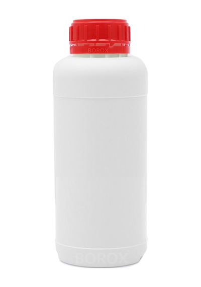 Borox Plastik Yuvarlak Kırmızı Kilit Kapaklı Numune Şişe 100 x 500 ML