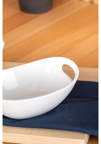 Acar Bianco Perla Oval Kulplu Kase - 16.5 Cm Acar Bianco Perla Oval Kulplu Kase - 16.5 Cm