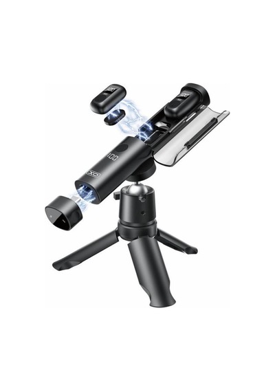 Mc16 3'ü 1 Arada Kablosuz Yaka Mikrofonu - Tripod & Şarj Kutulu Aı Gürültü Önleme - Çift Mikrofon