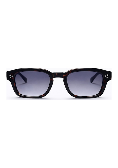 Narkel Siyah Cam Leopar Desenli Retro Kare Kemik Çerçeve Unisex Uv400 Vintage Retro Güneş Gözlüğü Çok Renkli