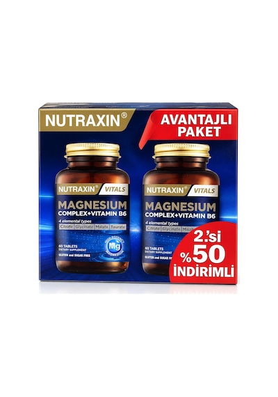 Nutraxin Magnezyum Takviye Edici Gıda 60+60 Tablet - 2.si %50 İndiirmli