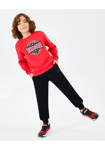 Skechers B Crewneck Sweatshirt Büyük Erkek Çocuk Kırmızı Sweatshirt Sk2520017-3449 Kırmızı