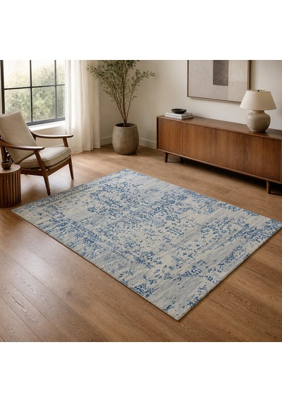 Kartela Halı Siro Halı Kaymaz Taban Makinede Yıkanabilir Halı Mavi - 100 X 150 Cm