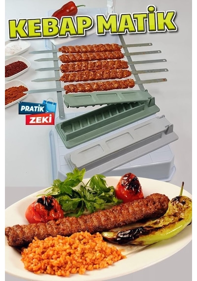 Bev Kitchen Kebapmatik Adana Urfa Kebap Kalıbı Aparatı Pratik Hızlı Kebap Makinesi Kutusu Kebap Matik Kalıp Diğer