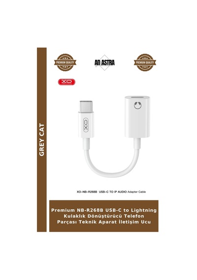 Premium Nb-r268b Usb-c To Lightning Kulaklık Dönüştürücü Telefon Parçası Teknik Aparat İletişim Ucu