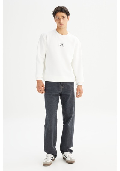 Lee Regular Fit Normal Kesim Sıfır Yaka Sweatshirt Off White