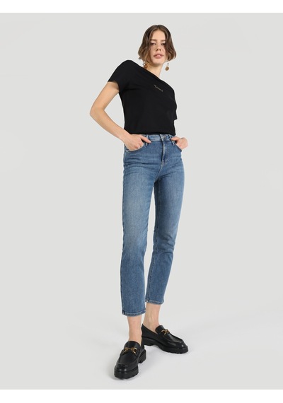 Colin's 703 Carla Slim Fit Normal Bel Düz Paça Mavi Kadın Pantolon CL1063468_Q1.V1_DN00256