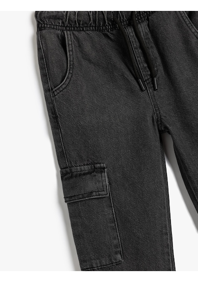 Koton Çocuk Jogger Kot Pantolon Cepli Pamuklu Gri 5wkb40009td Gri