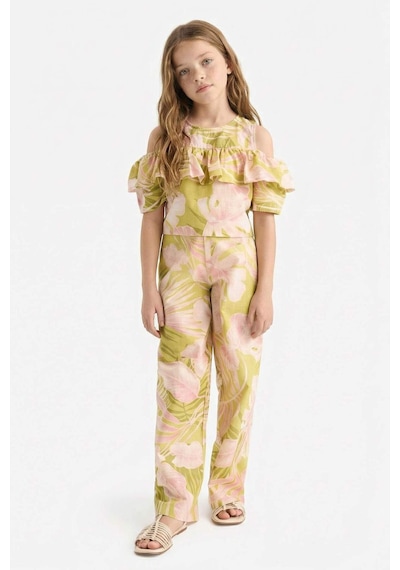 DeFacto Kız Çocuk Desenli Wide Leg Geniş Paça Pamuklu Pantolon D7610A825SMGN115 Yeşil DeFacto Kız Çocuk Desenli Wide Leg Geniş Paça Pamuklu Pantolon D7610A825SMGN115 Yeşil