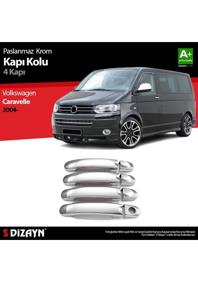 S-Dizayn Vw T5 Caravelle Krom Kapı Kolu 4 Kapı 2004   Üzeri