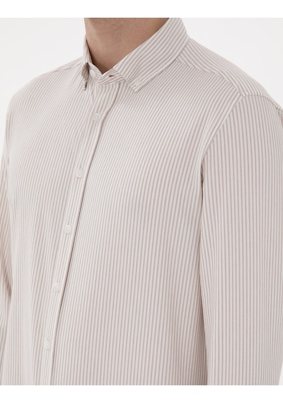 Pierre Cardin Erkek Bej Gömlek Desenli 50301583-vr011 Bej