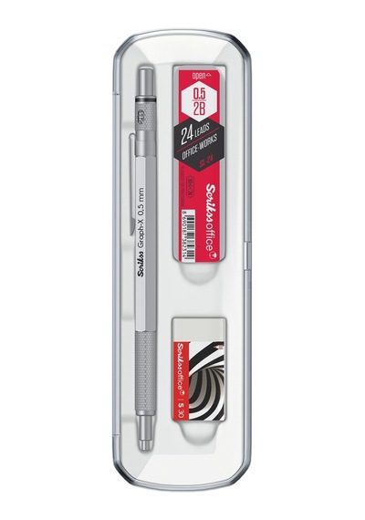 Scrikss Graph-x 3'lü Set Mekanik Kurşun Kalem 0.5 Mm Saten Gri
