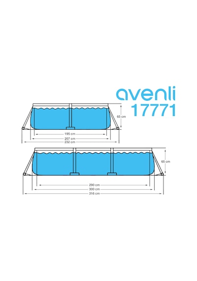Dikdörtgen Prefabrik Havuz 300 Cm X 207 Cm X 66 Cm Gri 17771 Jl617