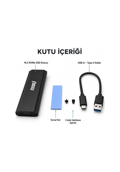 Lexroo Nvme M.2 Ssd Kutusu, Usb 3.0 Type-c, Siyah Ed-14