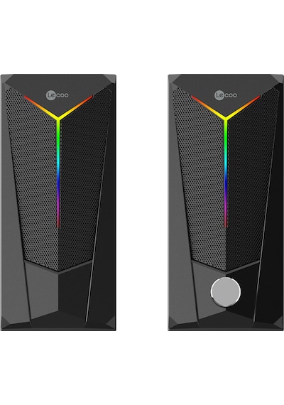 Lecoo DS104 Kablolu USB + 3.5mm Jack 6W RGB Aydınlatmalı Masaüstü Hoparlör Siyah