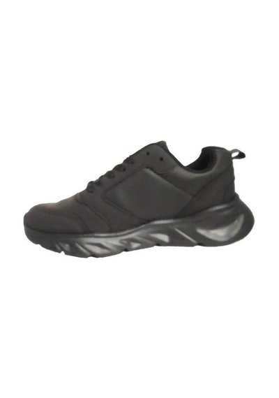 Luttoon 4154-24 Deri Anatomik Hafıza Taban Kadın Sneaker Siyah Füme Siyah