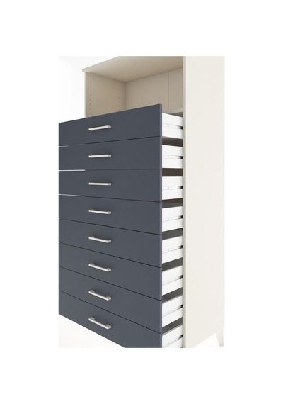 Hyperion Dolap Tek Raflı 8 Çekmeceli 88x44x182 Aytaşı-antrasit Aytaşı