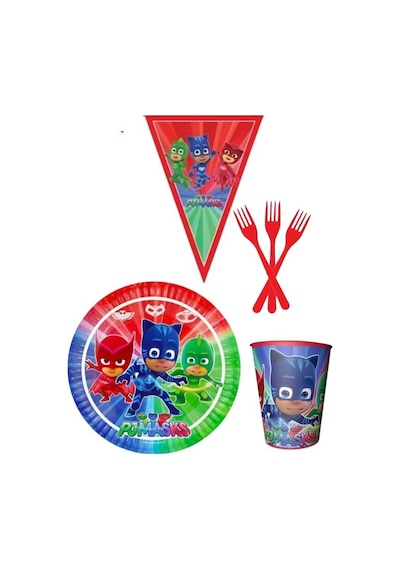 Pijamaskeliler 8 Kişilik Erkek Doğum Günü 4 Parçalı Mini Set Erkek