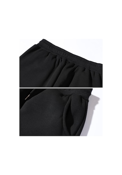 Ghassy Co. Erkek Ultra Termal Kışlık Sherpa Astarlı Aktif Koşu Normal Paça Jogger Eşofman Altı Siyah