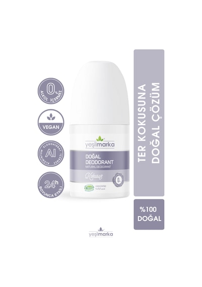 Yeşilmarka Kokusuz Doğal Unisex Roll-On Deodorant 50 ML