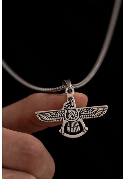 Osmanlı Gümüş Ahura Mazda Model Çelik Kolye