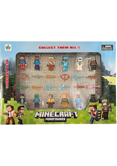 Minecraftt Oyuncak Figürleri 12 Figürlü Oyuncak Set Legoo Uyumlu 23 Parça Minecraft