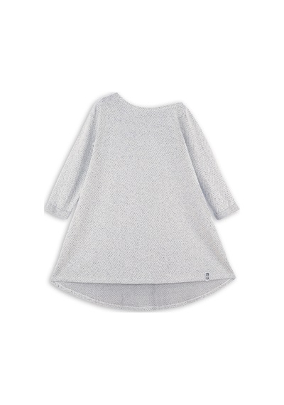 Denokids Gri Kız Çocuk Asimetrik Örme Elbise Renkli