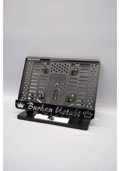 Taçlı Gümüş Kişiye Özel İsimli Pleksi Motor Plakalığı - 848647804